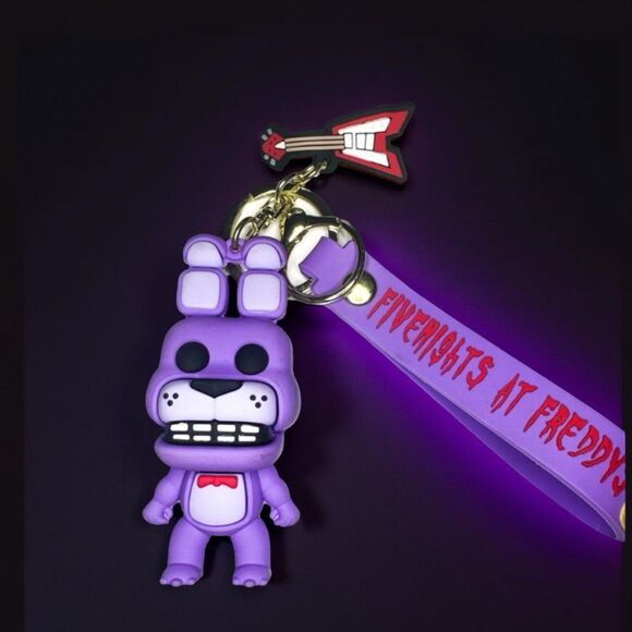 Five Nights At Freddy’s Bonnie Keychain Keyring Bag Charm Pendant House B15 - Picture 1 of 4